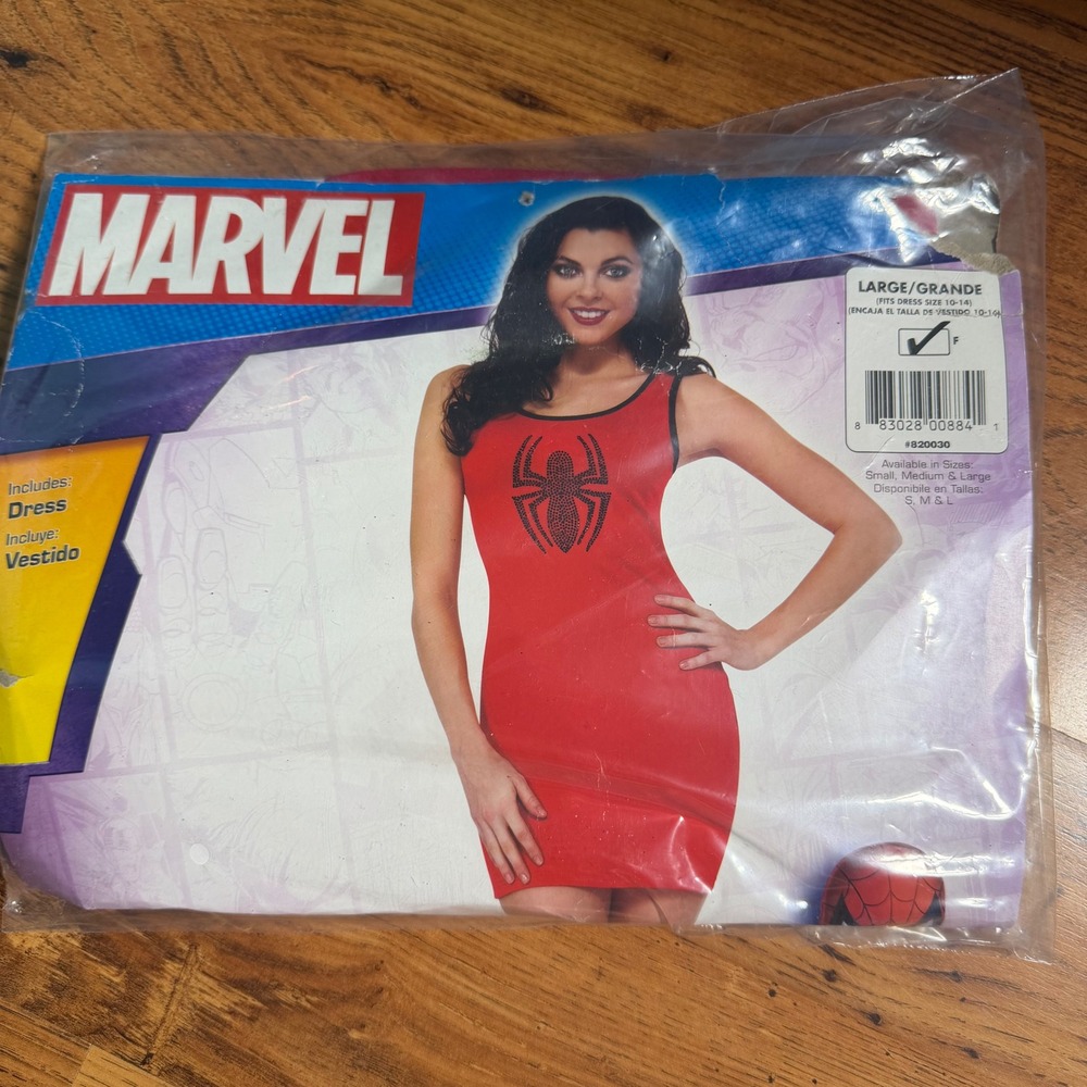 Marvel Spider-Girl Tank Dress Costume Red Black Spider Logo Large 10-14 820030